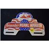 Image 1 : Porcelain steel pearl harbor license plate topper (likely reproduction)