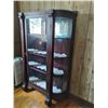 Image 1 : *OFFSITE* Rosewood curved glass china cabinet - empire style, small damage bottom right glass see ph