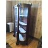 Image 3 : *OFFSITE* Rosewood curved glass china cabinet - empire style, small damage bottom right glass see ph