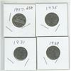 Image 1 : 4 Canadian 5 cent coins