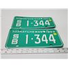 Image 2 : Pair of 1969 Saskatchewan license plates - S/B 1-344