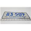 Image 2 : 1976 Saskatchewan license plate - S/B 3-509