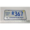 Image 1 : 1976 Power Unit, Saskatchewan license plate - R 367