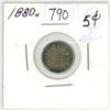 Image 1 : 1880H Canadian silver 5 cent coin