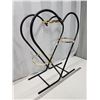 Image 2 : Heart-shaped, metal and glass plant stand - Glass holders included - 29"H x 24"W x 10"D