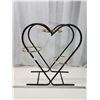 Image 3 : Heart-shaped, metal and glass plant stand - Glass holders included - 29"H x 24"W x 10"D