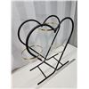 Image 4 : Heart-shaped, metal and glass plant stand - Glass holders included - 29"H x 24"W x 10"D