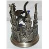 Image 2 : Pewter Dragon & Castle Candle Holder with blue rhinestone accents