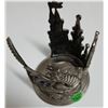 Image 4 : Pewter Dragon & Castle Candle Holder with blue rhinestone accents
