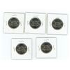 Image 2 : Lot of 5, 2010 , 5cents canadian nickels