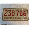 Image 2 : Matching pair 1971 Sk license plates- 238-786