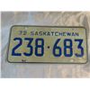 Image 2 : Matching pair of 1972 Sk license plates-  238-683
