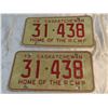 Image 1 : Matching pair of 1973 Sk license plates- 31-438