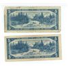 Image 2 : 1954 2 five canadian dollar bills