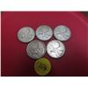 Image 1 : Lot of 5- three 1957, 1955 and 1959 silver canadian quarters