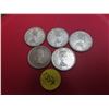 Image 2 : Lot of 5- three 1957, 1955 and 1959 silver canadian quarters