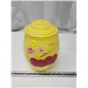 Image 2 : Vintage painted yellow, glass cookie jar