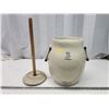 Image 3 : Medalta 3gal stoneware butter churn - no cracks, couple of chips on lid - 13"H