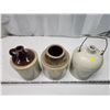 Image 2 : 3 Assorted stoneware jugs - ea has cracks