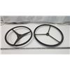 Image 1 : 2 Vintage steering wheels - 15" & 18" across