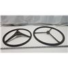 Image 4 : 2 Vintage steering wheels - 15" & 18" across