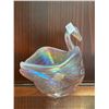 Image 2 : Vintage, clear, opalescent, carnival glass, Fenton swan