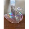 Image 4 : Vintage, clear, opalescent, carnival glass, Fenton swan