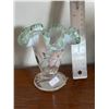 Image 4 : Beautiful, vintage, Fenton, opaline, ruffle edged, hand painted, vase