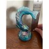 Image 4 : Beautiful, Fenton, jumping trout, carnival and slag glass, opalescent, turquoise figurine