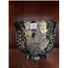 Image 1 : Beautiful, Northwood, vintage, amethyst, carnival glass, footed bowl, in harvest grape pattern