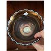 Image 2 : Beautiful, Northwood, vintage, amethyst, carnival glass, footed bowl, in harvest grape pattern