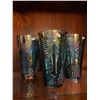 Image 1 : Collection of 4, harvest grape pattern, blue, carnival glass, tumblers