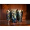 Image 2 : Collection of 4, harvest grape pattern, blue, carnival glass, tumblers