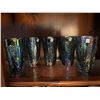Image 3 : Collection of 5, harvest grape pattern, blue, carnival glass, tumblers