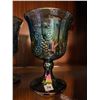 Image 2 : Collection of 4, harvest grape pattern, blue, carnival glass, goblets