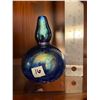 Image 2 : Vintage, signed, art glass, iridescent, blue, bud vase