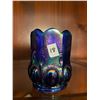 Image 1 : Beautiful, blue, carnival glass, toothpick holder