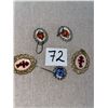 Image 3 : 5 piece lot of vintage, hand made petite point, jewelry pieces