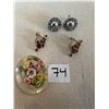Image 1 : Vintage lot of earrings and brooch