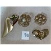 Image 2 : 4 piece lot of vintage, gold toned brooches