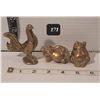 Image 1 : Solid brass Rooster (bottle opener)  & frogs. (India)
