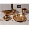 Image 1 : Group of brass. Bathtub, pig bank, Dept 56 cup & hammered tray by Alfred Day.