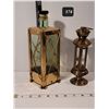 Image 1 : Musical brass liquor decanter & candle lamp.