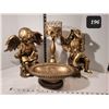 Image 1 : Golden angels, dish & candle holder.