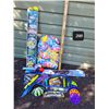 Image 1 : Summer activity lot. Fishing rods, diving toys, Pokémon kite & float board.