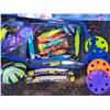 Image 2 : Summer activity lot. Fishing rods, diving toys, Pokémon kite & float board.