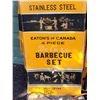 Image 2 : Vintage Eaton's BarBQ set & shopping bags. Bar BQ starters, rotisserie rods, camping utensils