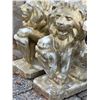 Image 3 : Cement lion yard statues.