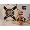 Image 1 : Life saver clock & wooden ship.