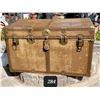 Image 1 : Vintage McBrine Baggage trunk, leather handles & inside tray.